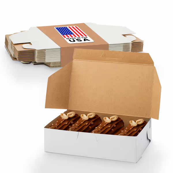 MT Products White Eclair Donut Box (250 Pack)